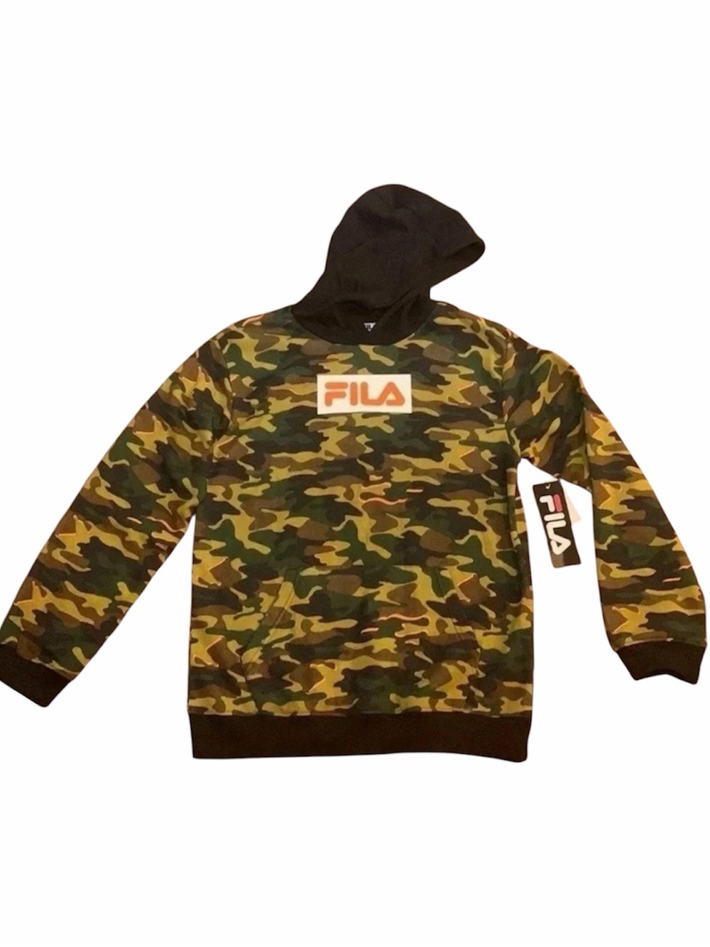 Fila Sweatshirt Camouflage Fleece Hoodie Boys Sz XL NWT